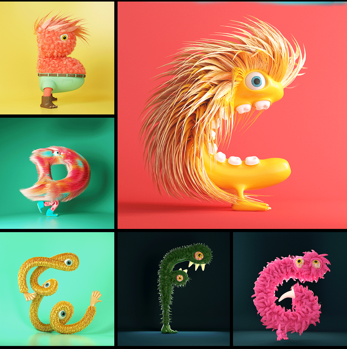 “Furry Alphabet”吉祥物品牌設計形象  字母吉祥物設計展示