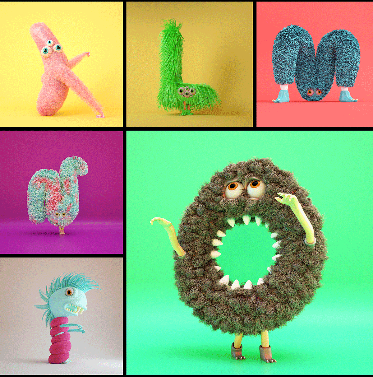 “Furry Alphabet”吉祥物品牌設計形象  字母吉祥物設計展示