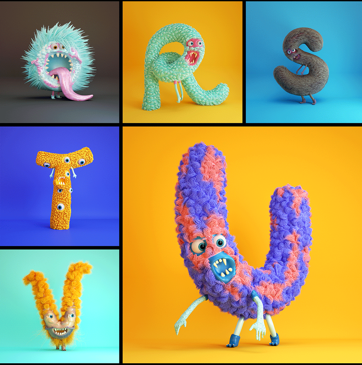 “Furry Alphabet”吉祥物品牌設計形象  字母吉祥物設計展示