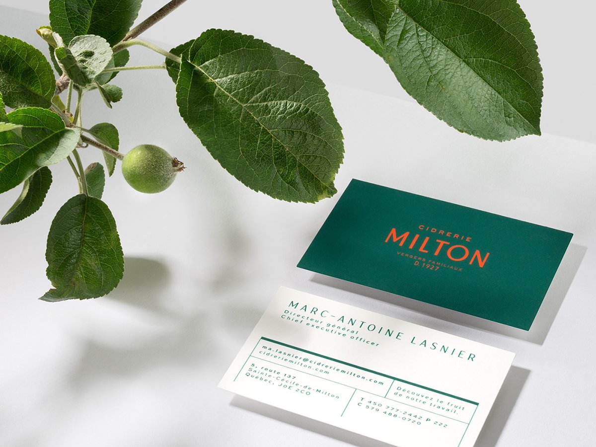 深圳品牌設計  深圳品牌策劃  MILTON蘋果酒品牌形象設計  名片設計