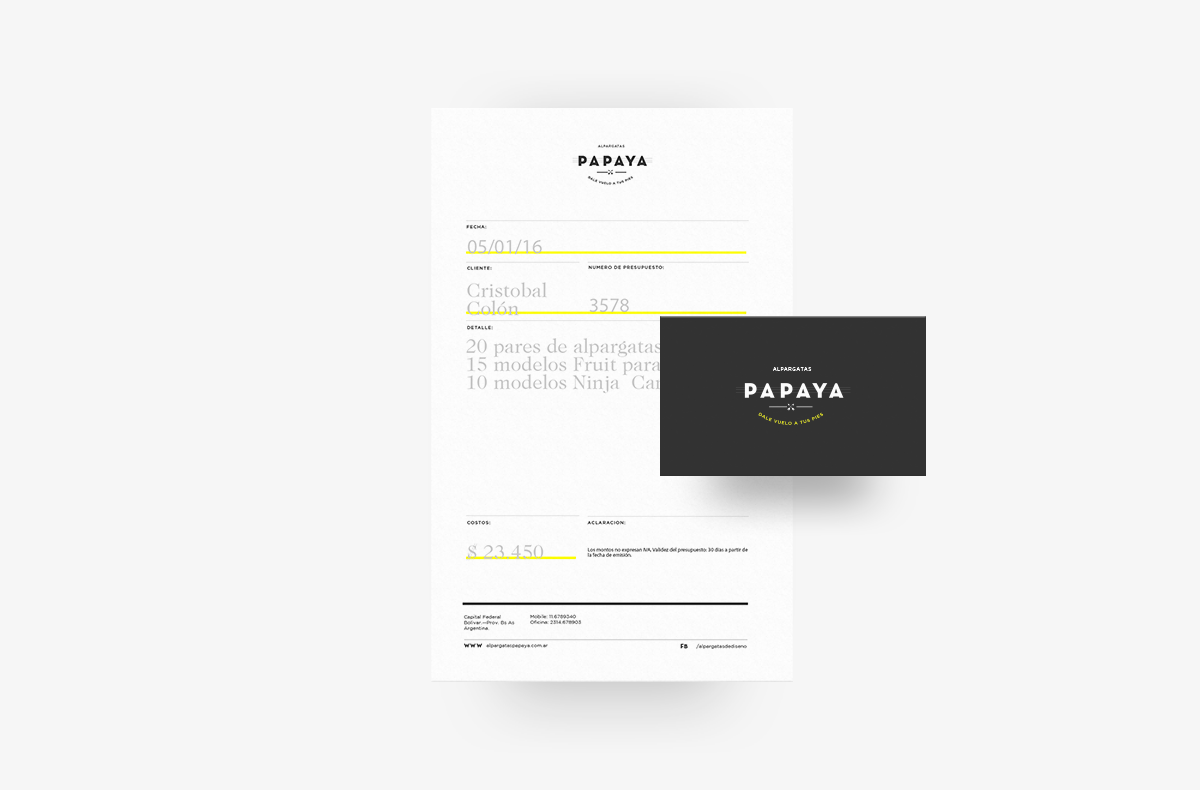 深圳品牌設計  深圳品牌策劃  PAPAYA鞋業品牌形象設計  名片設計