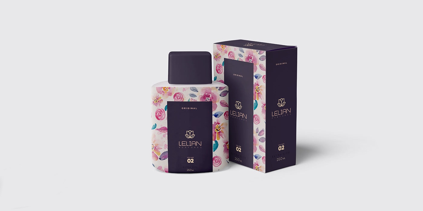 簡約精致 LELIAN 香水奢侈品品牌設計案例，香水品牌設計，化妝品品牌設計，深圳品牌設計，左右格局